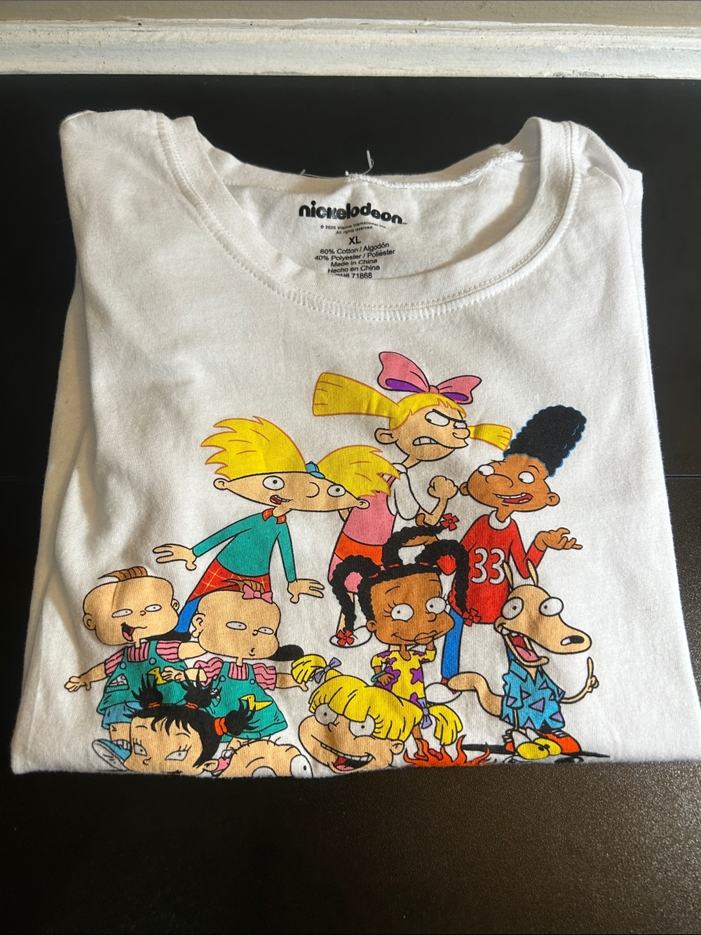 Nickelodeon Cartoons Rugrats Hey Arnold Rockos Life 90s Y2K White Shirt Size XL